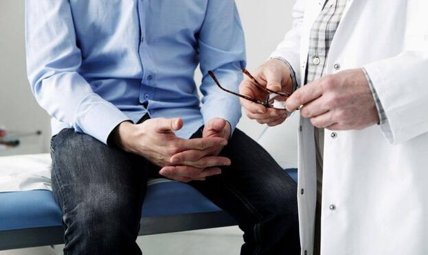 A man in a doctor with symptoms of prostatitis